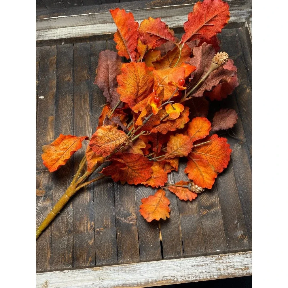 Artificial Fall Foliage Spray Autumn Decorative Stem Berries Pinecones